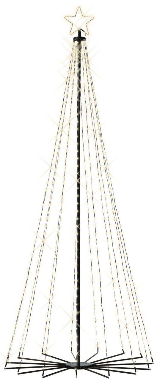 Lumineo LED-Baum 240cm LED Baum aus Eisen mit Twinkle Effekt, frontal fotografiert. Der Baum hat eine sternförmige Spitze und leuchtende Lichterketten, die von oben nach unten verlaufen.