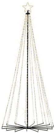 LED Baum aus Eisen mit Twinkle Effekt, frontal fotografiert. Der Baum hat eine sternförmige Spitze und leuchtende Lichterketten, die von oben nach unten verlaufen.