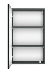 Hängeschrank mit geöffneter Tür, zwei Einlegeböden, Ansicht von vorne