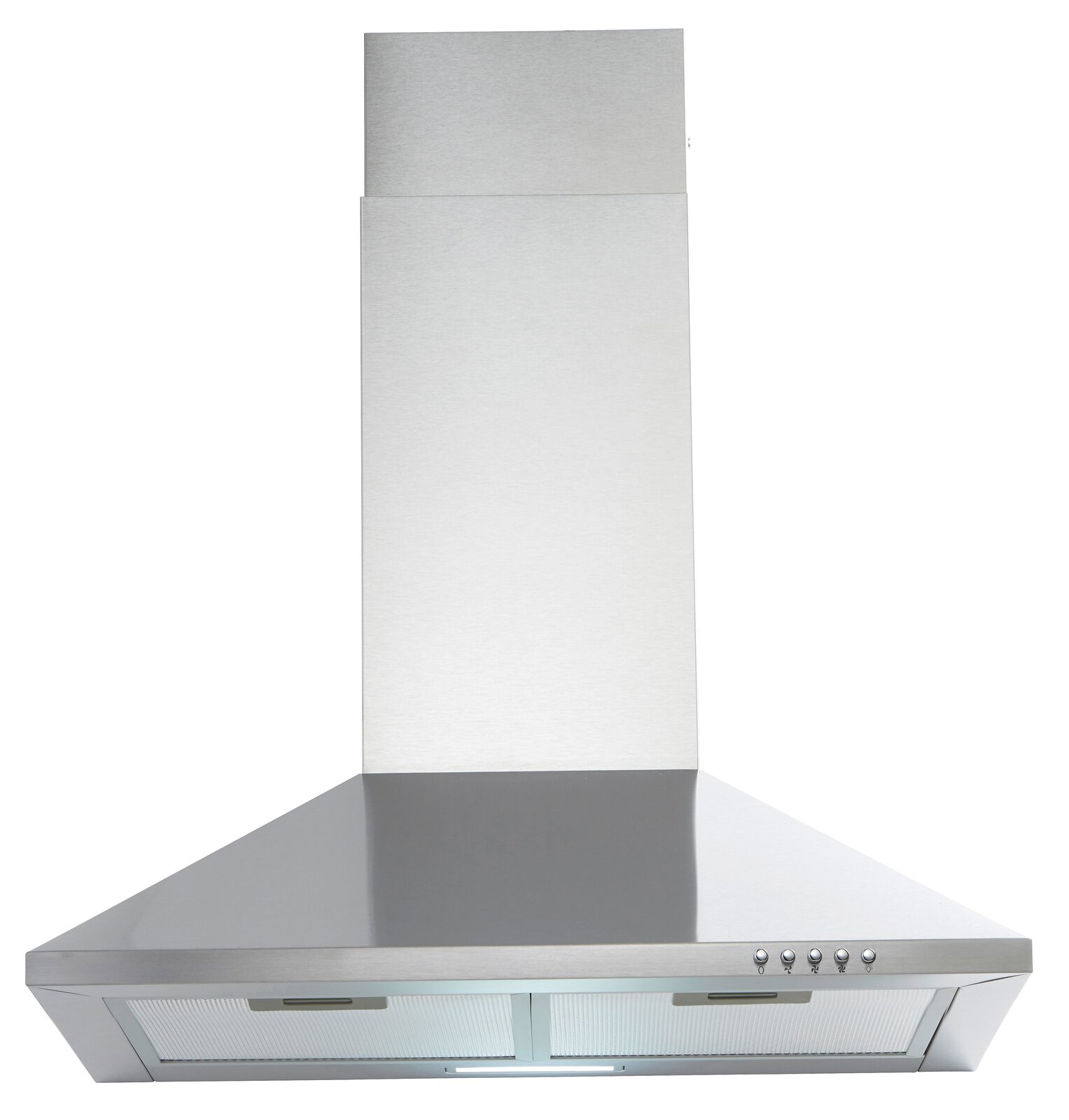 Moderne Edelstahl-Dunstabzugshaube, Frontalansicht