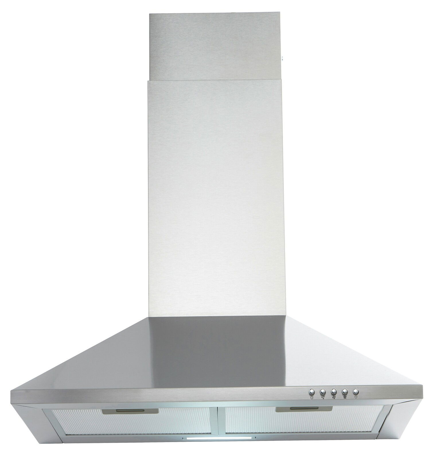 Moderne Edelstahl-Dunstabzugshaube, Frontalansicht