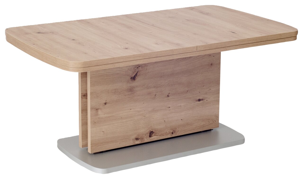 Zurbrüggen Salontafel JAMAIKA I Moderne salontafel van licht hout met een rechthoekig tafelblad en een stevig onderstel, zijaanzicht