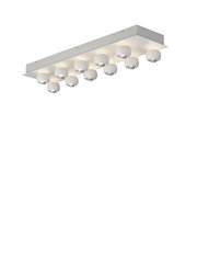 Moderne Pendelleuchte CANNON mit mehreren kugelförmigen Leuchten, seitliche Perspektive