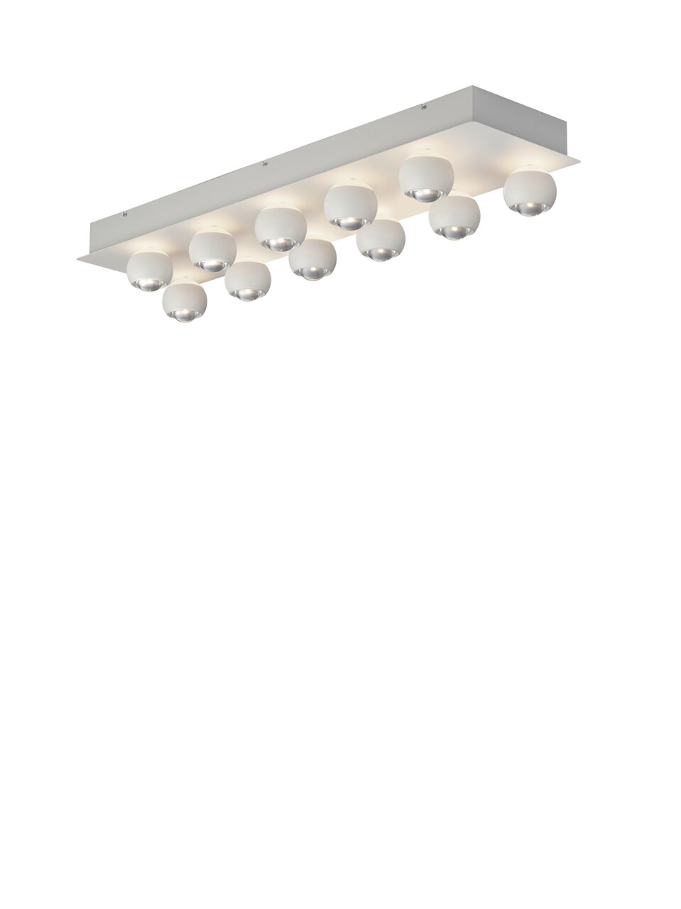 Moderne Pendelleuchte CANNON mit mehreren kugelförmigen Leuchten, seitliche Perspektive