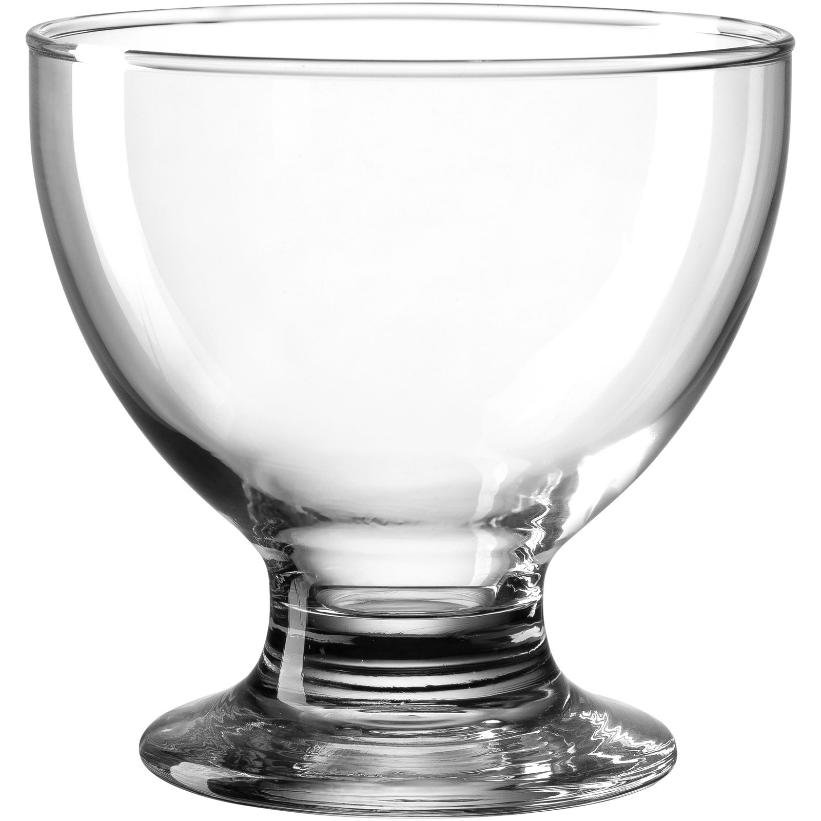 Leonardo Dessertschale JOE MONTANA Transparente Dessertschale aus Glas mit breitem Fuß, seitliche Perspektive