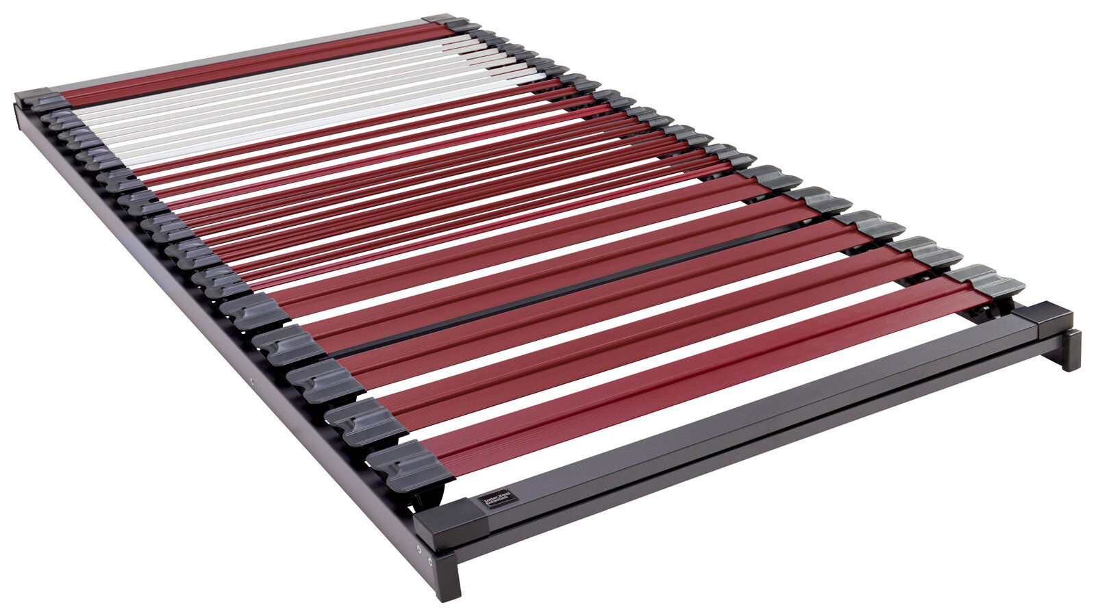 Dieter Knoll Fiberglasrahmen CARELLA Fiberglasrahmen 90 x 200 cm mit roten und weißen Latten, seitliche Perspektive