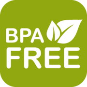 BPA-frei Logo auf grünem Hintergrund, Vorderansicht