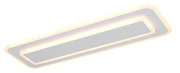 Rechteckige LED-Deckenleuchte mit sanftem, warmweißem Licht, seitliche Perspektive