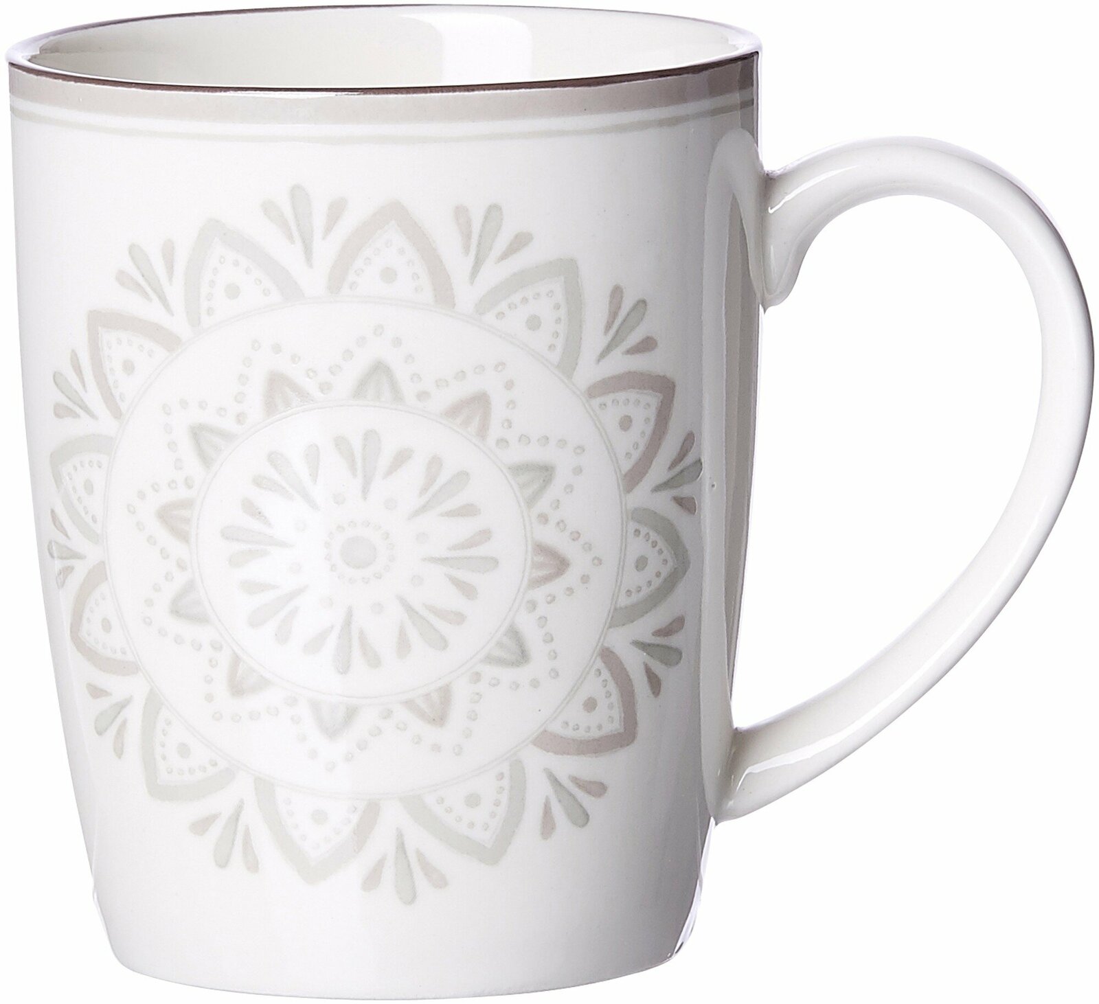 Becher Valencia 350ml mit Mandala-Muster, seitliche Perspektive