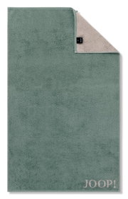 Gastenhanddoek in groen met beige achterkant en JOOP!-logo, bovenaanzicht