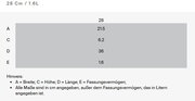 Ovale Auflaufform 28 cm, Fassungsvermögen 1,6 Liter, seitliche Perspektive
