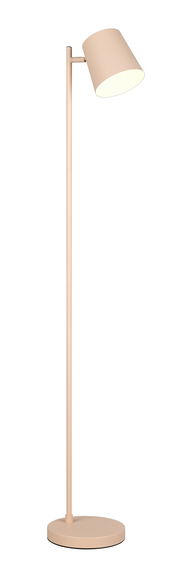 Moderne Akku-Stehleuchte in Beige, seitliche Perspektive