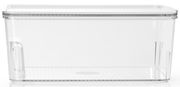 Transparente Kunststoffbox mit Deckel, seitliche Perspektive