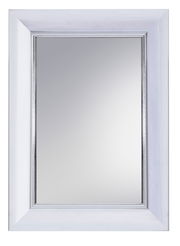 Rechteckiger Spiegel mit weißem Rahmen, Frontalansicht