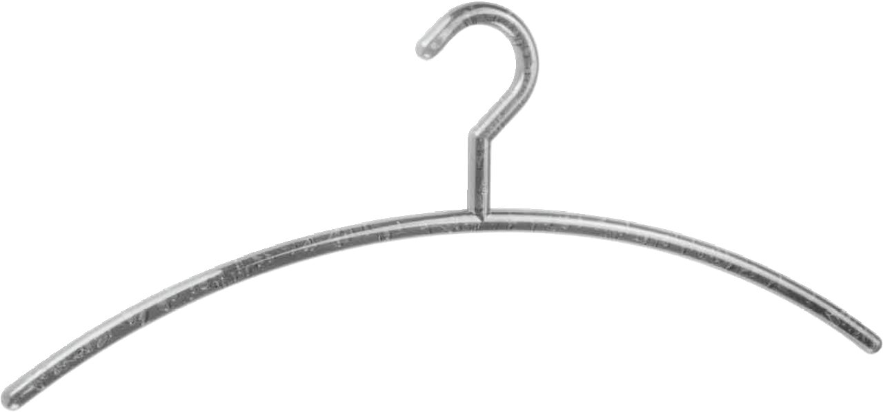 Metalen kleerhanger in vooraanzicht