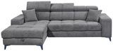 Graues Ecksofa mit zwei Kissen, Vorderansicht