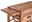 Nahaufnahme eines Servierwagens aus Holz mit ausziehbarer Ablage und Schublade, seitliche Perspektive.