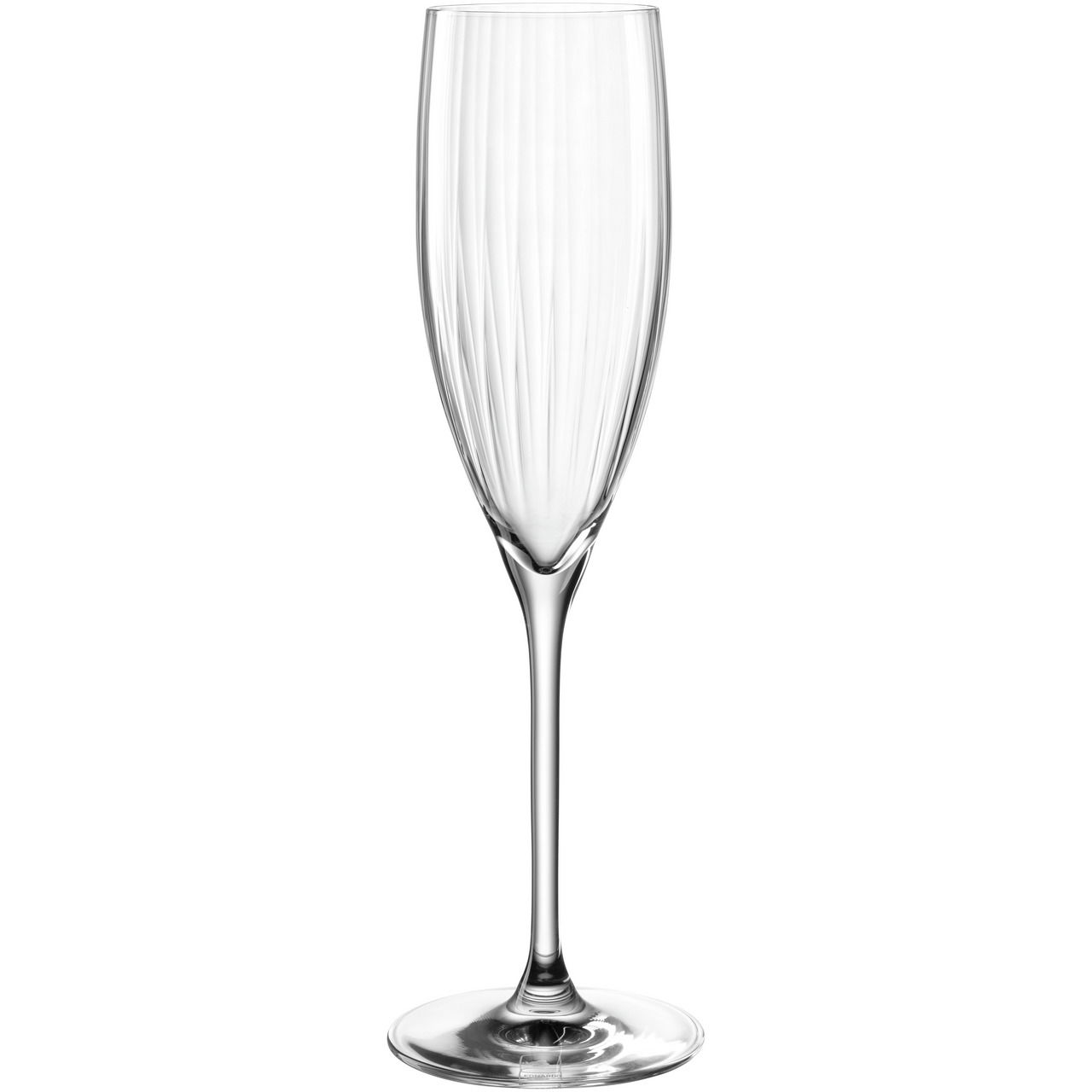 Leonardo Sektglas POESIA Elegantes Sektglas POESIA 250ml in Frontalansicht mit feinen vertikalen Rillen.