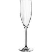 Elegantes Sektglas POESIA 250ml in Frontalansicht mit feinen vertikalen Rillen.
