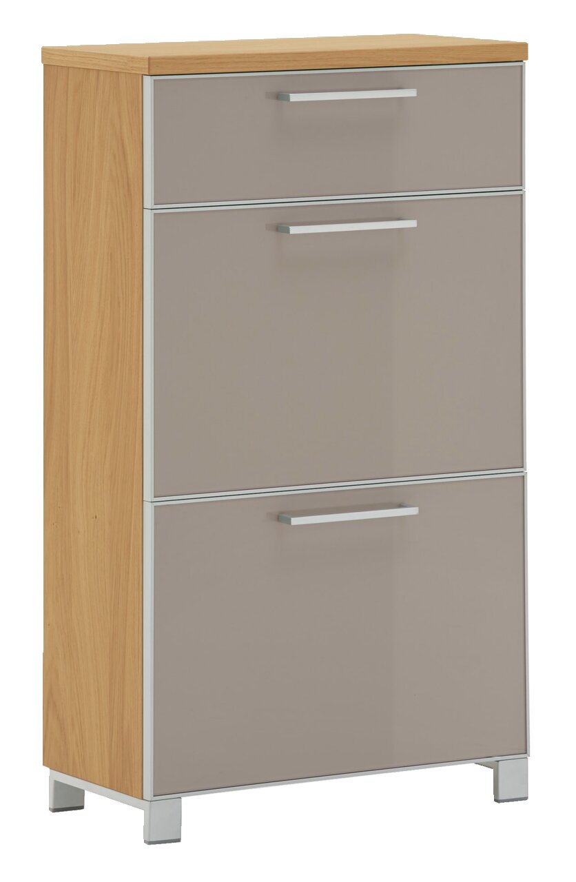 VOSS Schuhschrank schmal SANTINA Schmaler Schuhschrank aus Holz mit drei Klappen, Frontansicht