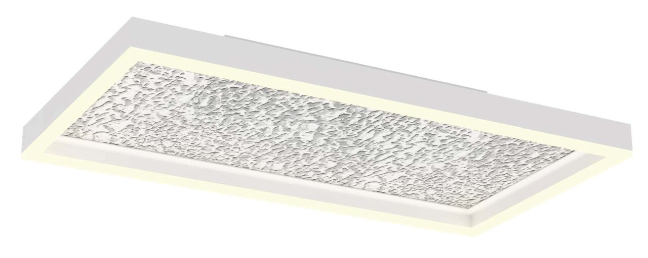 Rechthoekige led-plafondlamp met gestructureerd patroon, zijaanzicht