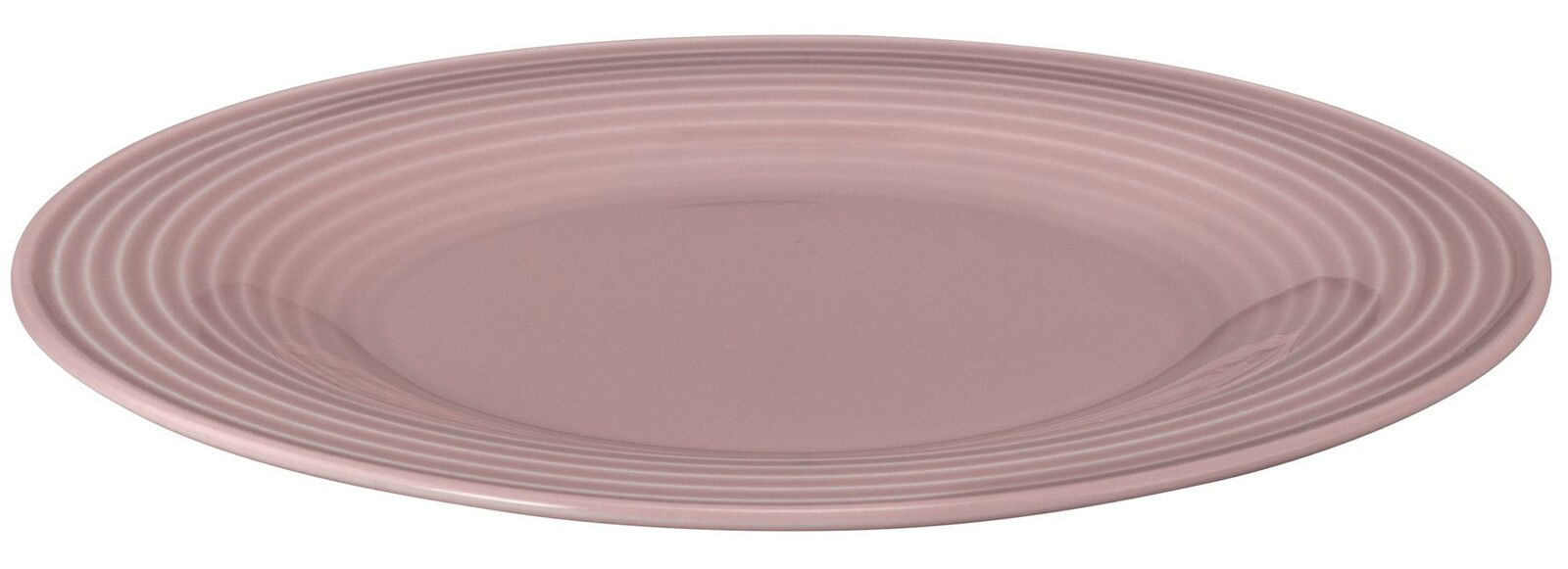 Runder Brotteller aus der Serie Seltmann Weiden BEAT in Rosa, seitliche Perspektive mit sichtbaren Rillen.