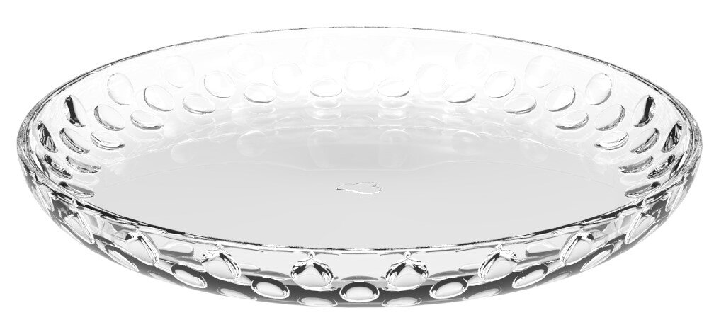 Glasierter Teller Cucina Optic 18cm mit kreisförmigem Muster, seitliche Perspektive