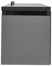 Graue Towerunit (Container) aus seitlicher Perspektive mit schwarzem Griff oben.