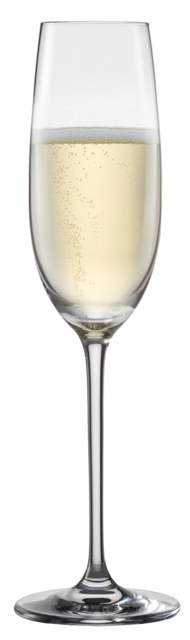 SCHOTT ZWIESEL Sektglas Vinos 4er-Set Sektglas Vinos mit Sekt gefüllt, seitliche Ansicht