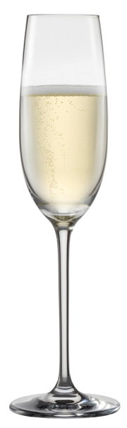 Sektglas Vinos mit Sekt gefüllt, seitliche Ansicht