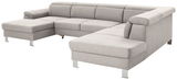 Graues Ecksofa mit Ottomane, Perspektive von vorne links