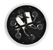 Rückansicht einer runden LED-Pendelleuchte mit sichtbaren elektrischen Komponenten und Kabeln.