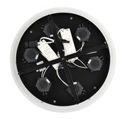 Rückansicht einer runden LED-Pendelleuchte mit sichtbaren elektrischen Komponenten und Kabeln.