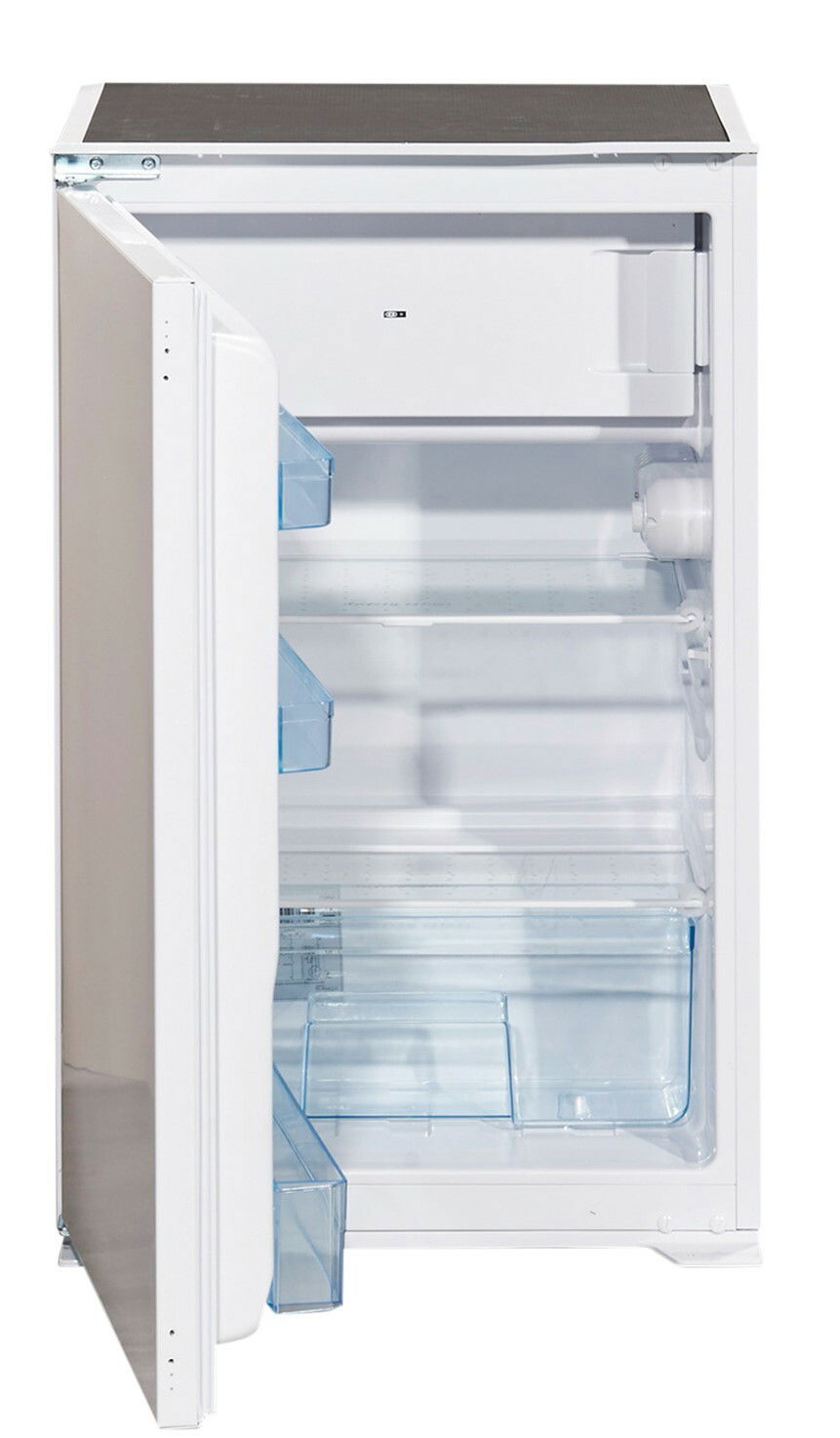 Offener Kühlschrank mit Gefrierfach, Ansicht von vorne