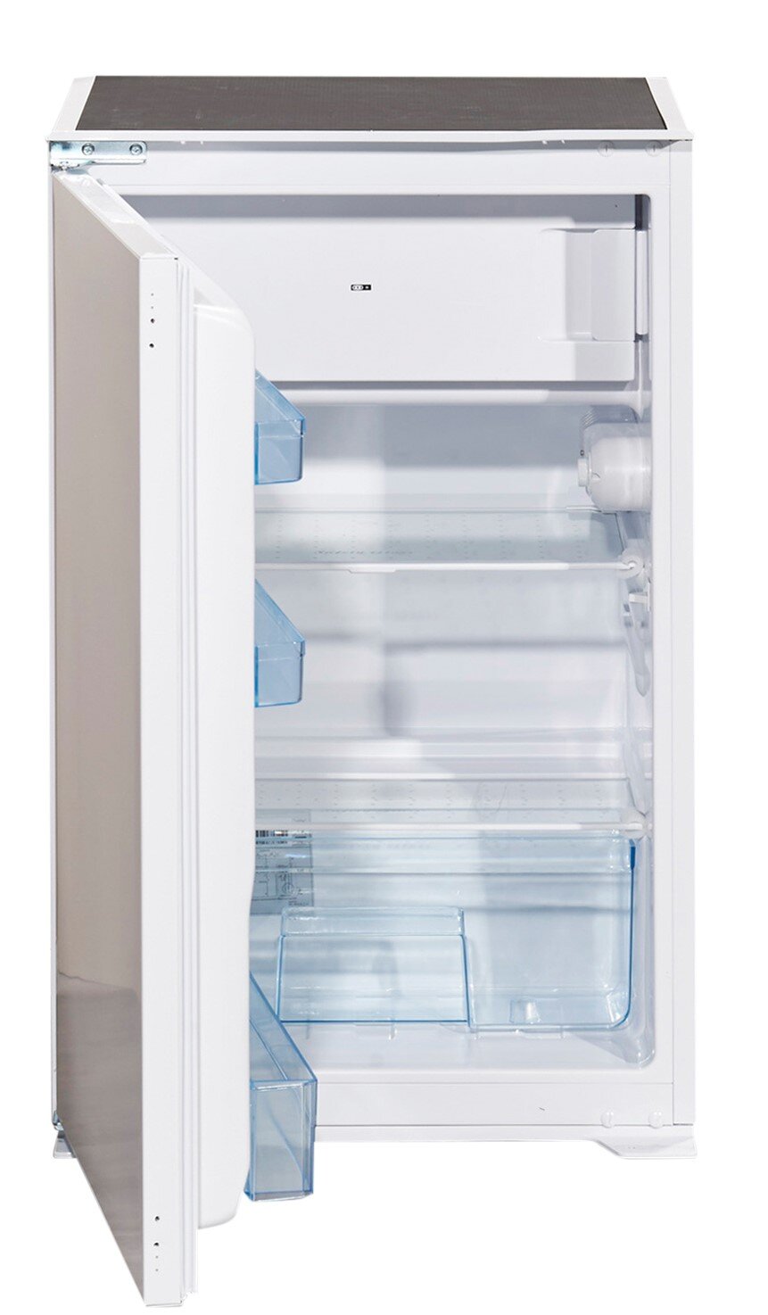 Offener Kühlschrank mit Gefrierfach, Ansicht von vorne