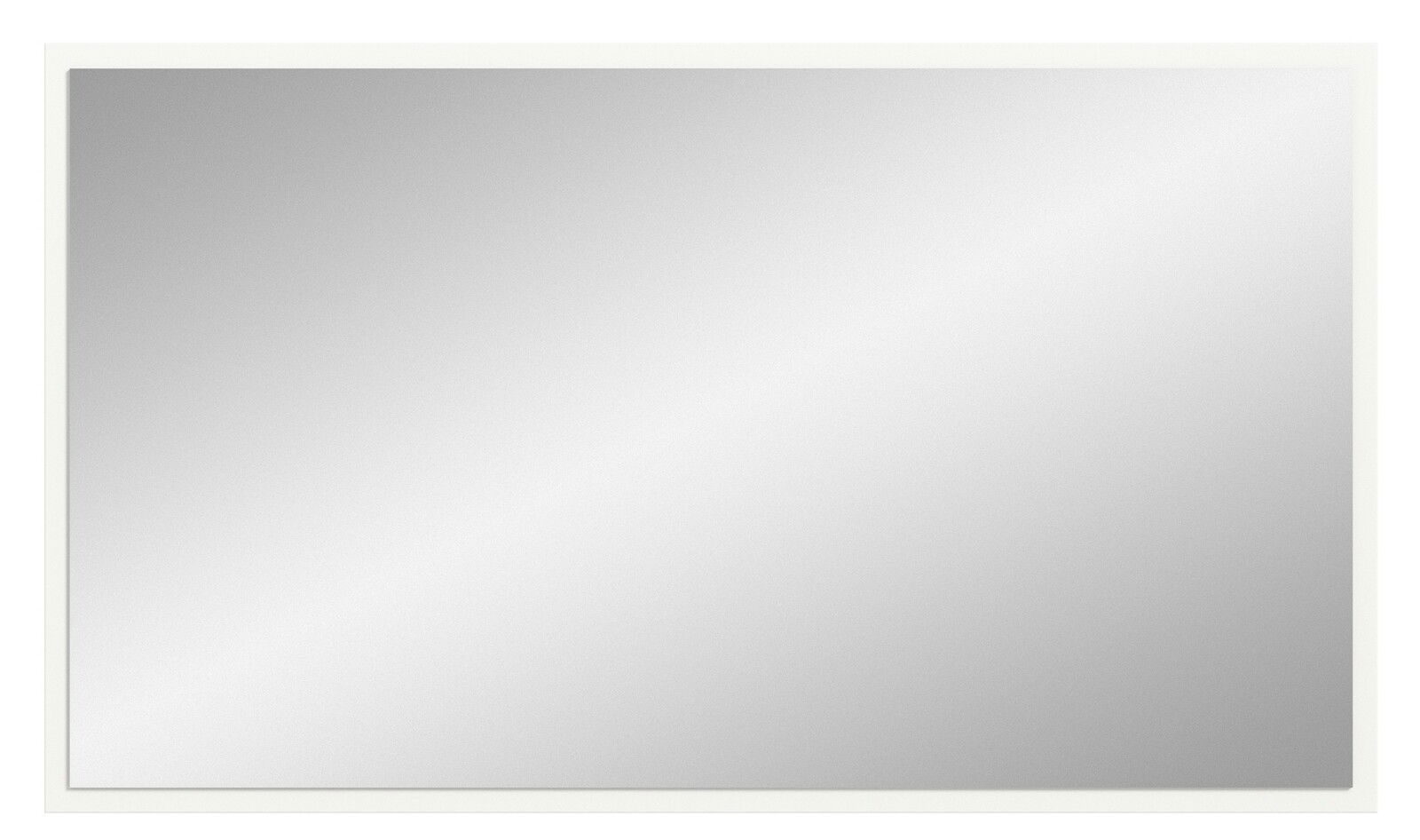 Rechteckiger Spiegel mit weißem Rahmen, frontal betrachtet