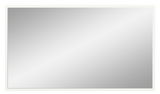Rechteckiger Spiegel mit weißem Rahmen, frontal betrachtet