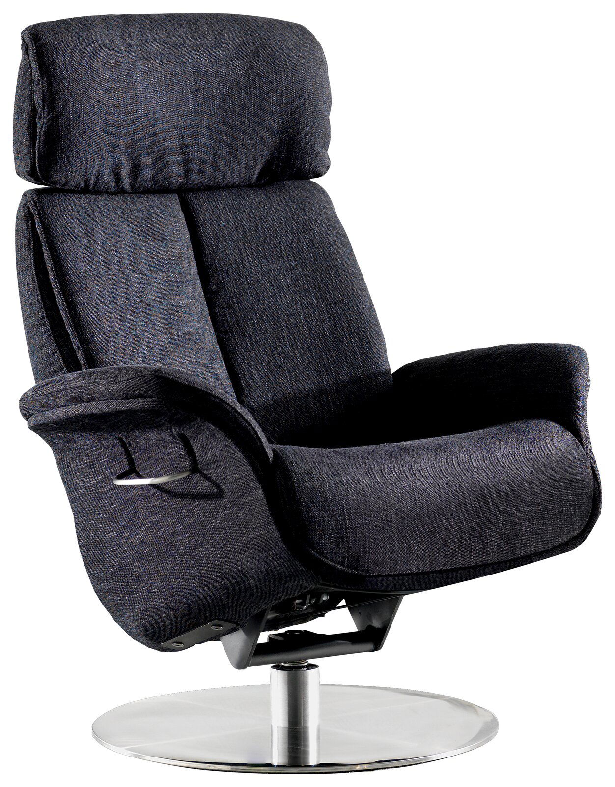 Welnova Relaxsessel 7602 BALANCE Moderner Relaxsessel in dunklem Stoffbezug, seitliche Perspektive