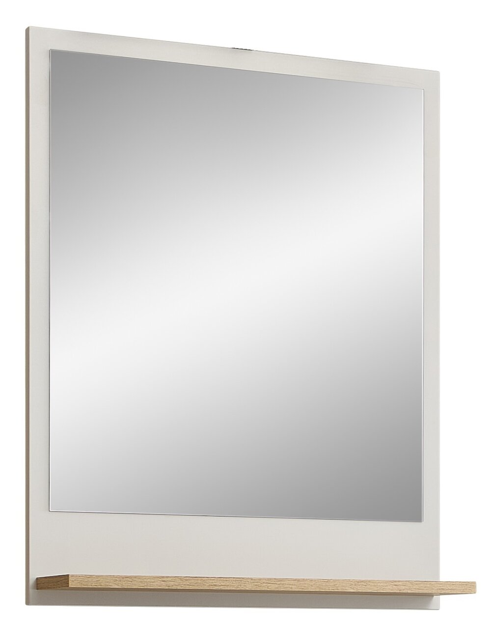 XORA Spiegel QS966 Moderner rechteckiger Spiegel mit Holzablage, Frontalansicht