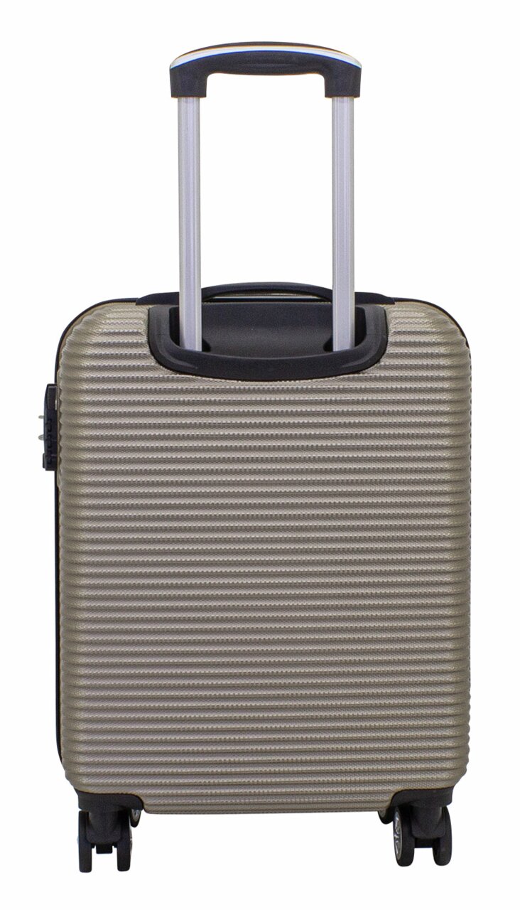 Champagnerfarbener Trolley mit ausziehbarem Griff, Vorderansicht