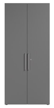 Grauer Aktenschrank mit zwei Türen, Frontalansicht