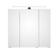 Moderner Spiegelschrank mit drei Türen und integrierter Beleuchtung, Frontalansicht