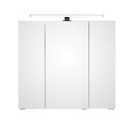 Moderner Spiegelschrank mit drei Türen und integrierter Beleuchtung, Frontalansicht