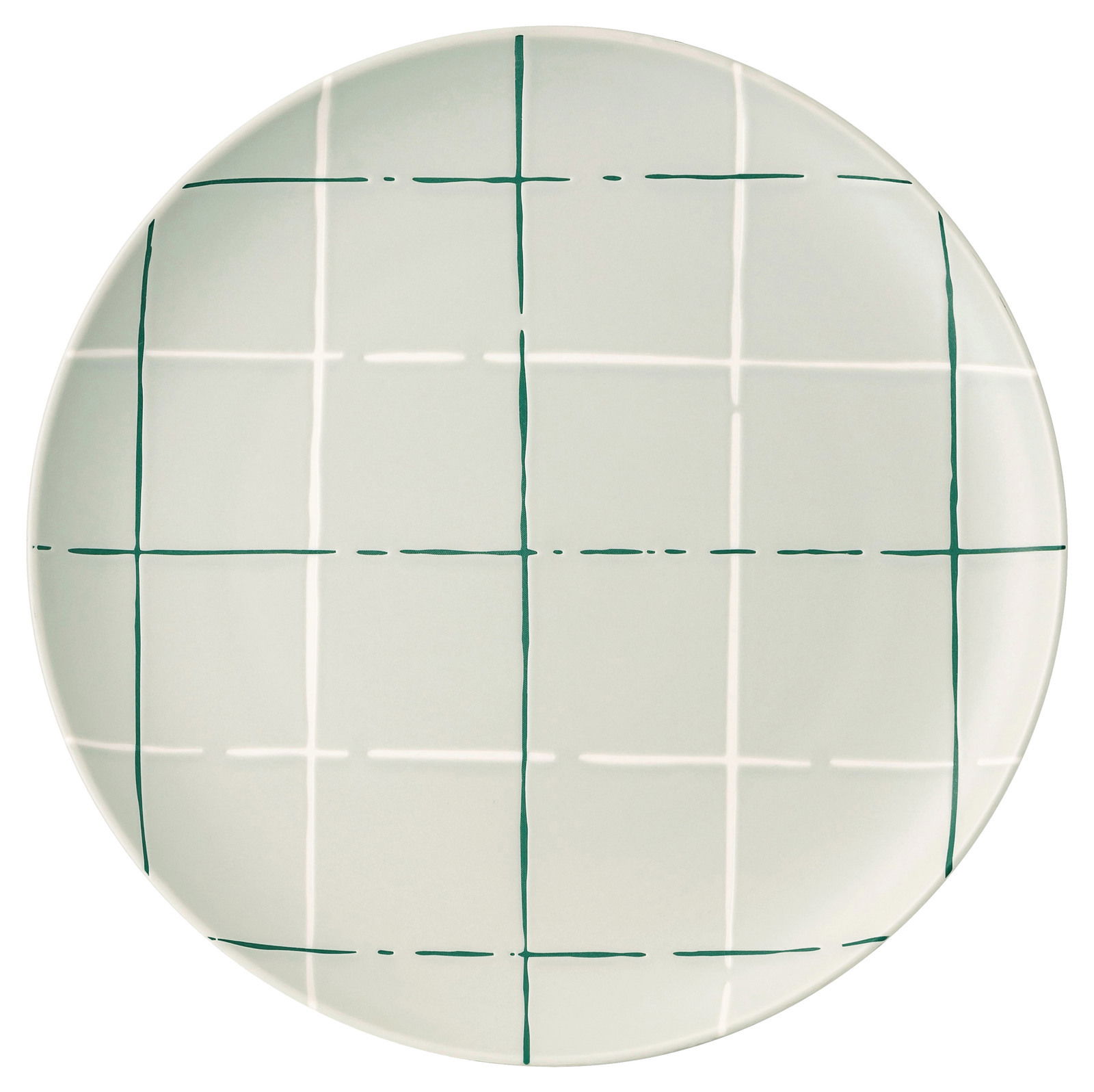 Thomas Frühstücksteller FUN Flacher Teller mit grünem Karomuster, Draufsicht