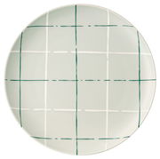 Flacher Teller mit grünem Karomuster, Draufsicht