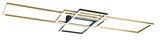 Moderne LED-Deckenleuchte IRVINE, 60W, mit geometrischem Design in Gold und Schwarz, seitliche Perspektive