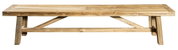 Holz-Gartenbank aus hellem Holz, seitliche Perspektive