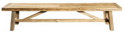 Holz-Gartenbank aus hellem Holz, seitliche Perspektive