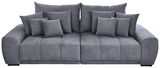 Graues Big-Sofa mit mehreren Kissen, Frontalansicht