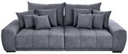 Graues Big-Sofa mit mehreren Kissen, Frontalansicht